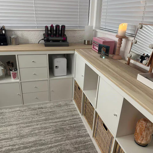 IKEA KALLAX 3-Cube Long Top Cover — Oak 18mm — White Oiled