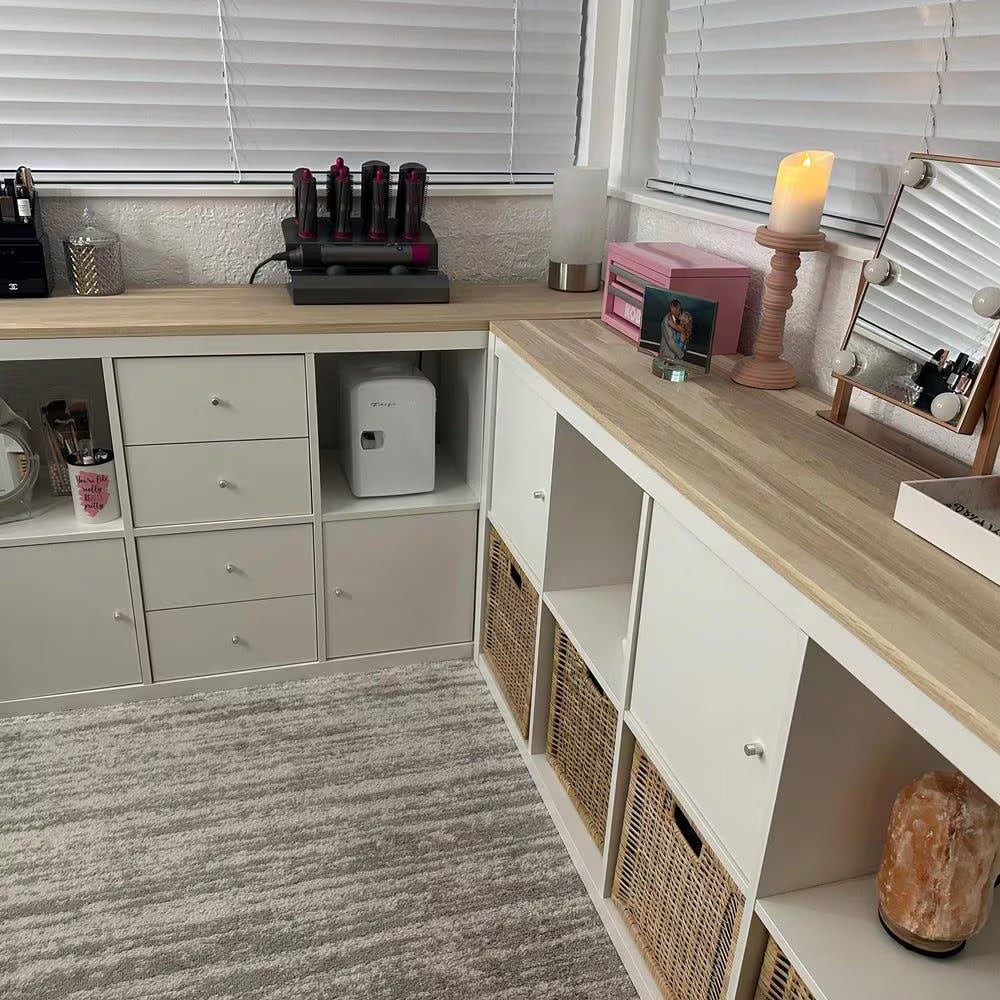 IKEA KALLAX 2-Cube Long Top Cover — Oak 18mm — White Oiled